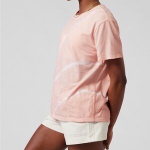 Athleta Organic Daily Relaxed Tee eclipse orchid pink size L